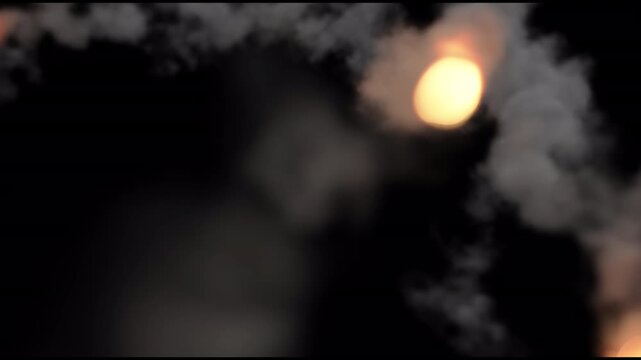 burst trail cross camera explosion with cinematic smoke
