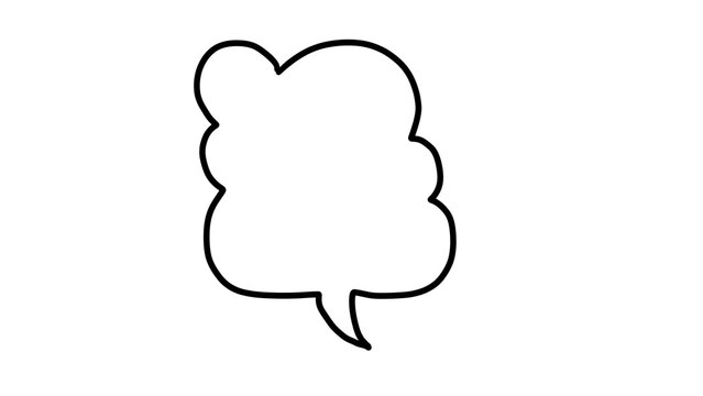 Cute Hand Drawn Cloud Speech Bubble Clipart Isolated on Transparent Background