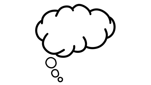 Hand Drawn Cloud Thought Bubble Vector Illustration