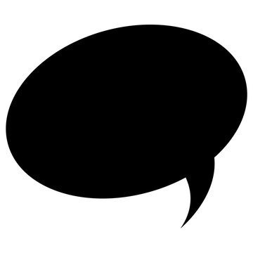 Black oval speech bubble icon chat box vector element

