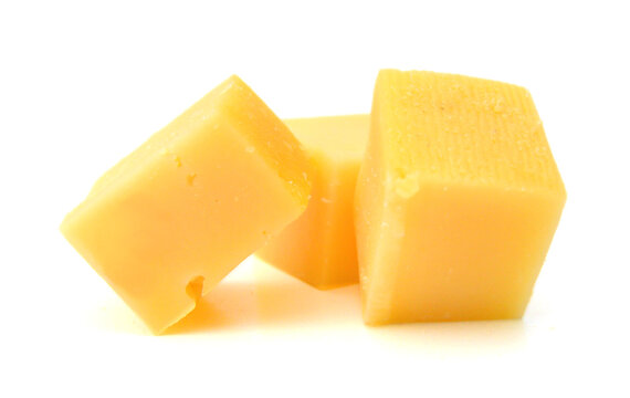 Piece of cheese isolated on a white background