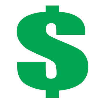 Green dollar sign icon currency money symbol isolated on white background flat vector illustration
