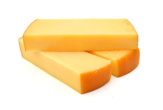 Piece of cheese isolated on a white background