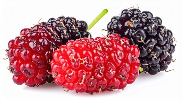 Fresh ripe mulberry isolated on white