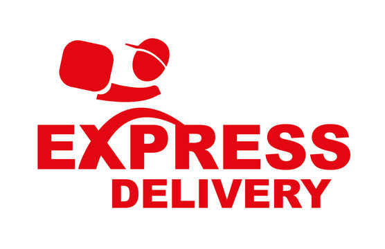 express delivery sign o white background
