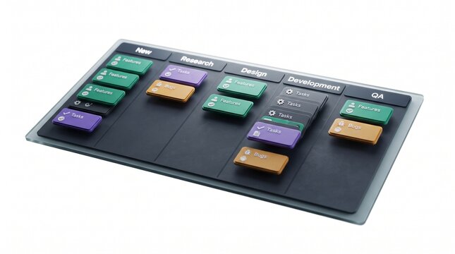 Kanban board dashboard workflow for agile project management