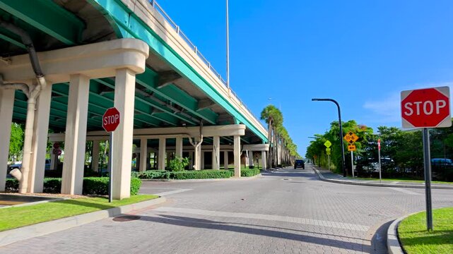 Parking under Bal Harbour bridge Miami