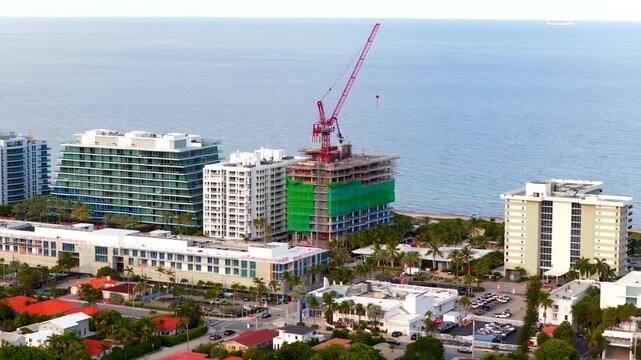 Ocean House Residences construction next to Town Of Surfside Community Center