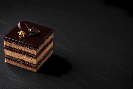 Chocolate and coffee dessert "Operany cube" (Modern Opera Cake Cube)