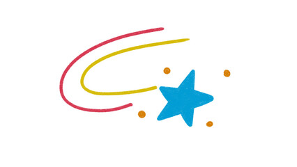 Hand Drawn Shooting Star with Trail Clipart © SomiMotion