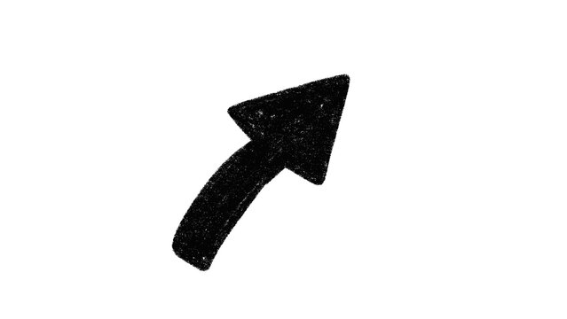 Hand Drawn Curved Arrow PNG Transparent Background Isolated Clipart