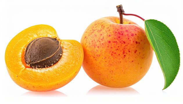 Fresh ripe apricot isolated on white background