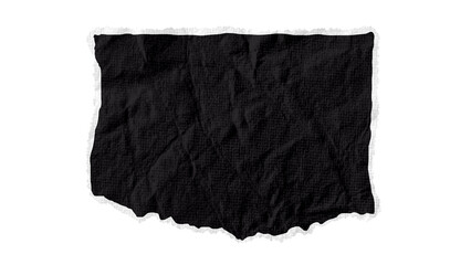 Fototapeta premium Wide Black Torn Crumpled Paper Sheet Border Isolated on Transparent Background PNG Clipart