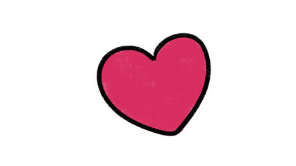 Fototapeta premium Hand Drawn Pink Heart Shape Love Symbol Doodle Illustration Isolated on Transparent Background