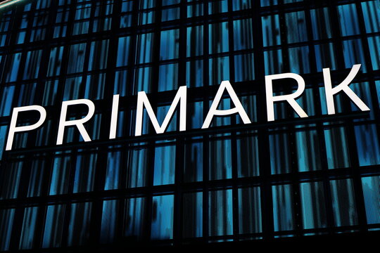 New York, USA - May 25, 2026: Modern Primark storefront in Manhattan featuring its bold logo on a glass and steel facade.