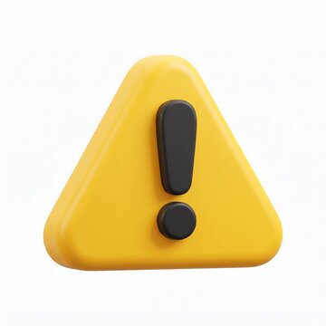 3D Yellow warning sign triangle with black exclamation mark isolated triangle exclamation attention isolated