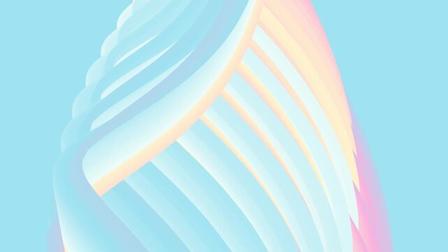 Pastel blue and pink 3D twisted ribbon abstract background for digital presentation