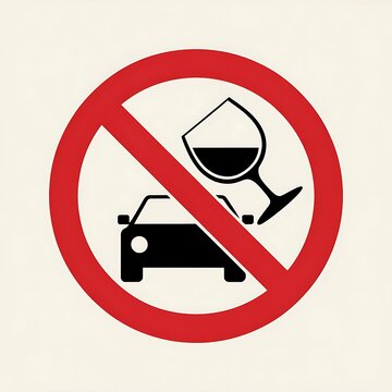 No drinking and driving prohibition sign