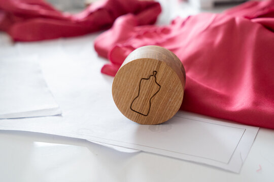 Sewing background with unfinished dress