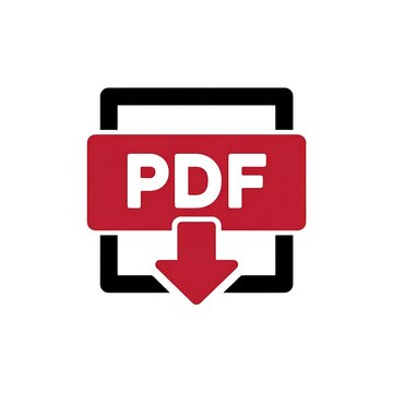 Pdf file download icon in red and black