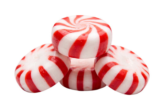 Peppermint candies isolated on transparent background