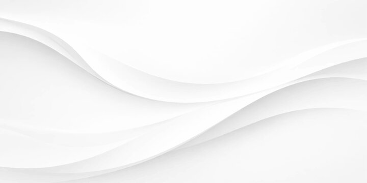Minimalist white wave background with smooth layered 3d curves, soft shadows and elegant light gray flowing shapes, creating a clean modern paper texture backdrop.