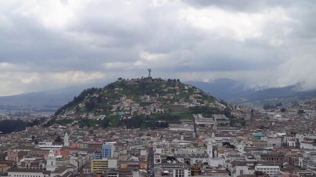 Panoramic Quito City View With El Panecillo, Ecuador