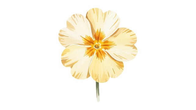 Elegant Hand Painted Soft Yellow Primrose Watercolor Flower Botanical Illustration for Floral Decor and Art Projects