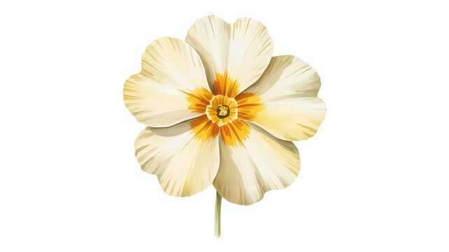 Soft yellow primrose watercolor flower illustration for elegant botanical art and spring floral design projects