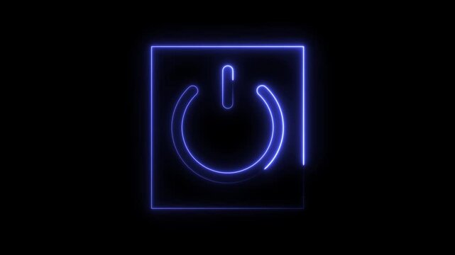 abstract power button icon blue color animation. start turn on off button animation. Beautiful switch power reset button symbol in transparent 
