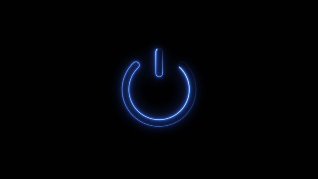 abstract power button icon blue color 4k illustration. start turn on off button 4k illustration. Beautiful switch power reset button symbol in transparent. 