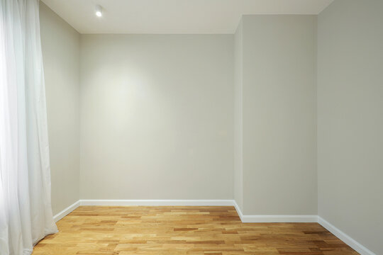 Empty room interior wooden floor