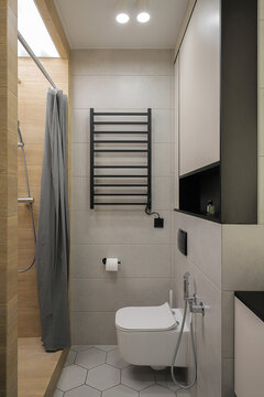 Bathroom wall hung toilet radiator