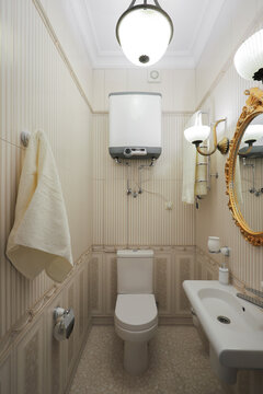 Classical restroom interior water heater