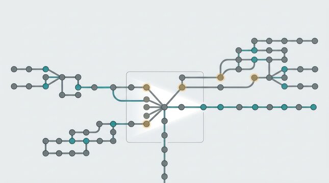 Enterprise data lineage reconciliation with conflicting source paths converging into one canonical trace on a clean technology banner with copy space