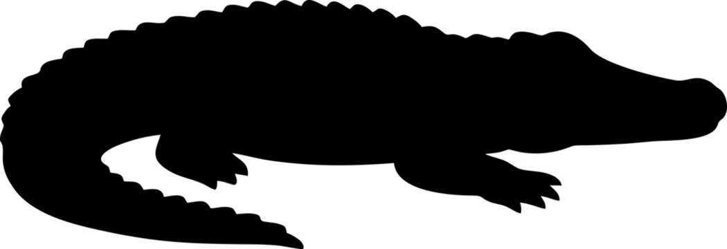 Resting Alligator Silhouette Vector Illustration