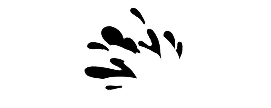 Animated black ink splash splatter bursting and popping outwards on plain white background 2D hand drawn cartoon liquid splash motion graphic animation video clip