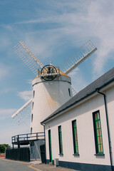 Historic Blennerville Windmill, a fully restored working tower mill built around 1800 by Sir Rowland Blennerhassett near Tralee, County Kerry, Ireland - Tralee, County Kerry, Ireland - 31 August 2026. © IBRESTER