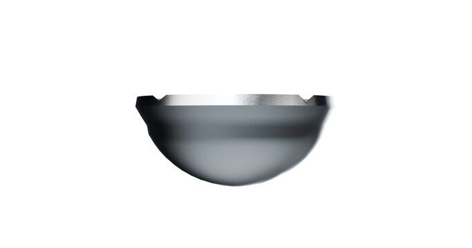 Metal steel damaged bowl grain texture in a transparent background