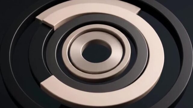 Abstract Rotating Geometric Circular Structures in Seamless Motion