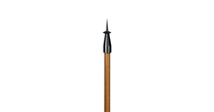 Spear caped grey metallic sharp element in a transparent background