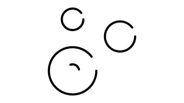 Abstract minimalist drawing featuring three incomplete black circles or arcs on a plain white background, showcasing geometric simplicity.