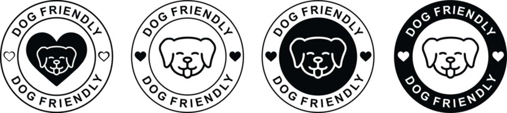 Dog Friendly Label . Dog Friendly Vector Badge Icons . Dog Friendly Stickers