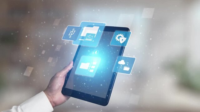 Concept of managing online folders with digital file organization, cloud storage, and secure sharing. Online folders improve workflow, online folders ensure access control. Gist