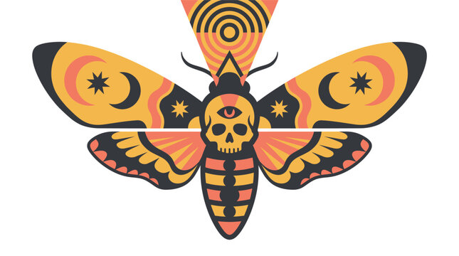 Mystical deaths head moth vector