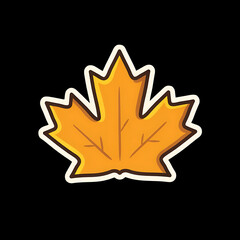 Fototapeta premium Maple leaf png sticker illustration for autumn, thanksgiving and Canada Day. 