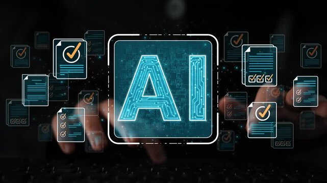 Futuristic Concept of Artificial Intelligence with Digital Elements Representing Data Processing and Automation Trends in Technology Sigmoid