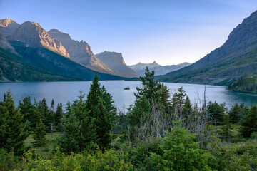 Naklejka premium Wild Goose Island at sunset