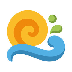 Stylized snail and water illustration © beyonce