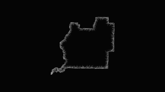 Sketch Washington outline map animation - smooth progressive reveal